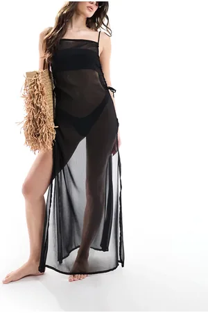 ASOS Vestido playero largo con escote cuadrado de tejido transparente Sarah de