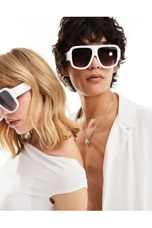 Jeepers Peepers Gafas de sol blancas de estilo visor de