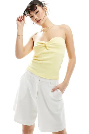 River Island Top con escote palabra de honor y detalle anudado de