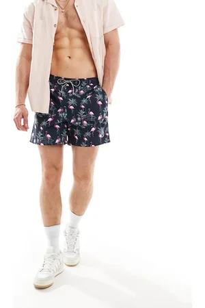 JACK & JONES Shorts de baño con estampado de flamencos de