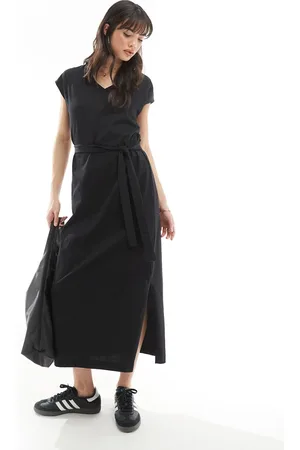 SELECTED Vestido largo con cuello de pico de punto de Femme