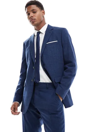 SELECTED Chaqueta de traje de corte slim de mezcla de lino de