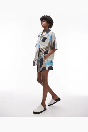 Topshop Pantalones cortos multicolores sin cierres con estampado abstracto de (parte de un conjunto)