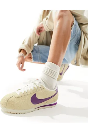 Nike Zapatillas de deporte y moradas unisex de ante Cortez Vintage de -Blanco