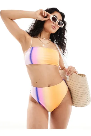 Pieces® Top de bikini luminoso estilo bralette con detalle degradado de (parte de un conjunto)