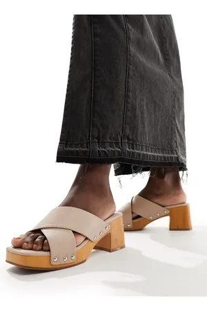 French Connection Sandalias color topo de tacón grueso de -Beis neutro