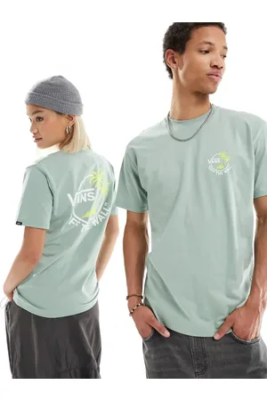 Vans Camiseta verde claro con estampado pequeño en la espalda de Classic