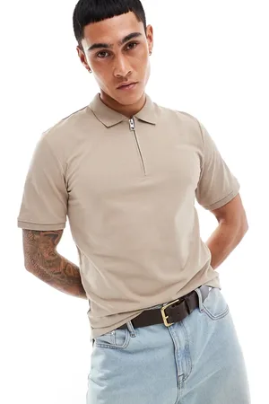 JACK & JONES Polo beis con cremallera de -Beis neutro