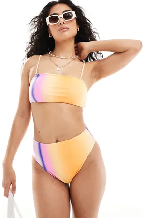 Pieces® Braguitas de bikini luminoso degradado de talle alto de (parte de un conjunto)