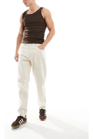 Weekday Vaqueros color de corte tapered holgado Barrel de -Blanco