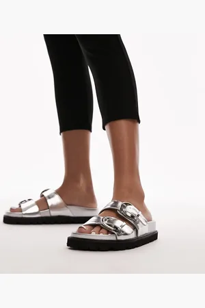 Topshop Sandalias plateadas con detalle de hebillas Jaden de