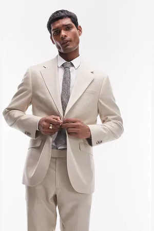 Topman Chaqueta de traje ajustada color de -Beis neutro