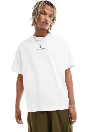 G-Star Camiseta blanca extragrande con logo estampado en el centro de