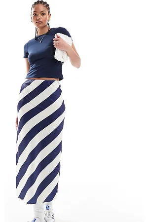 ASOS Falda midi a de corte al bies de satén de ASOS DESIGN Tall-Multicolor