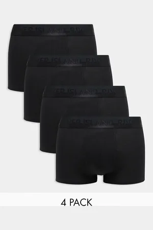 River Island Pack de 4 calzoncillos negros elásticos de algodón de