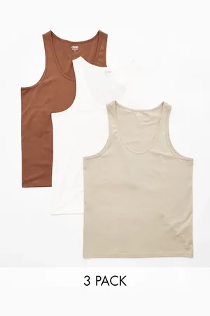 ASOS Pack de 3 camisetas de varios colores sin mangas de