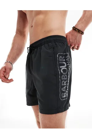 Barbour Shorts de baño negros con logo de