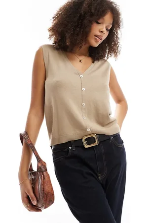 JDY Top reversible sin mangas de punto de - neutro
