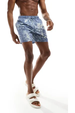 Barbour Shorts de baño azules con efecto tie dye de