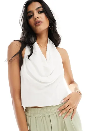 SNDYS Top con cuello halter y espalda al aire de