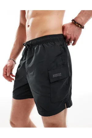 Barbour Shorts de baño negros con bolsillo de