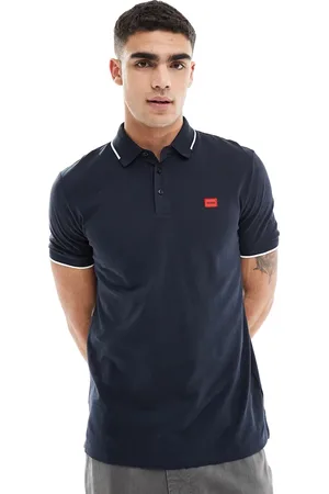 HUGO BOSS Polo azul marino con ribetes Deresino de