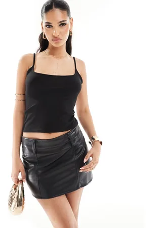 Fashionkilla Top de tirantes con cuello cuadrado de tejido supersuave de