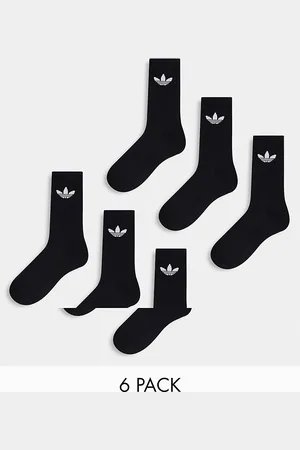 adidas Pack de 6 pares de calcetines negros con trébol Trefoil de