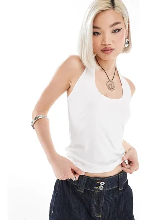 Weekday Top con cuello halter de punto liso Astrid de