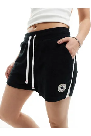 Converse Pantalones cortos negros de felpa de rizo Retro Chuck de