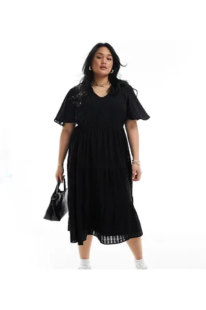Yours Vestido midi con mangas ángel de