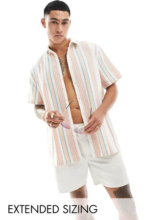 ASOS Camisa holgada a rayas a tono de punto cesta de