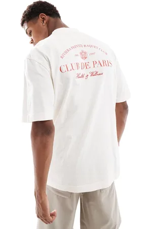 River Island Camiseta color con estampado "Club de Sports" de -Beis neutro