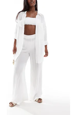South Beach Pantalones playeros blancos extragrandes de