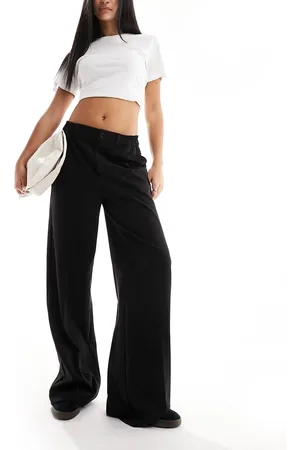 Pieces® Pantalones de sastre negros de pernera ancha de
