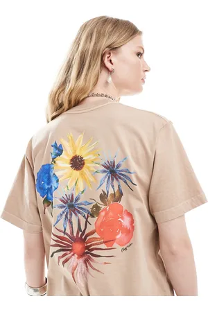 Obey Camiseta con estampado floral de - neutro
