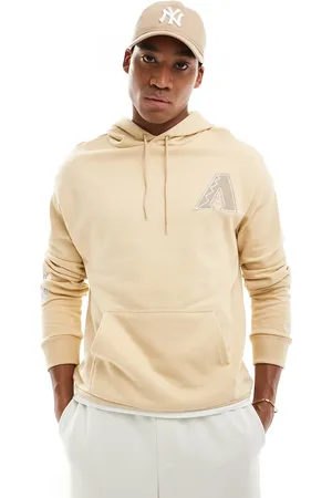 New Era Sudadera color con capucha y aplicación de los Arizona Diamond Backs de -Beis neutro