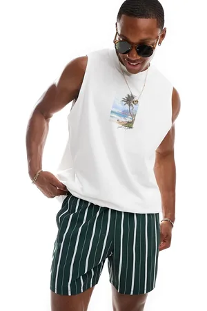Hollister Shorts de baño de 5" a rayas de
