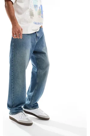 JACK & JONES Vaqueros azules holgados con lavado medio Alex de