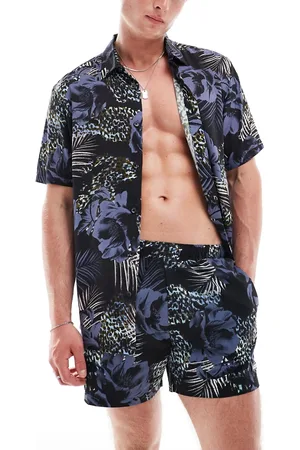 River Island Camisa negra con estampado botánico de (parte de un conjunto)