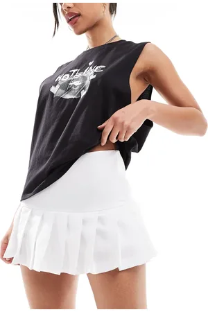 COLLUSION Minifalda pantalón de sastre blanca plisada Ultimate de