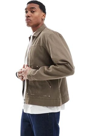 The Couture Club Chaqueta de estilo carpintero de sarga de