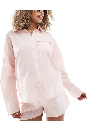The Frolic Camisa rosa a rayas blancas extragrande Raye de