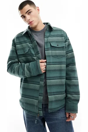 Kavu Sobrecamisa a rayas horizontales de manga larga con forro Eagle Pine de