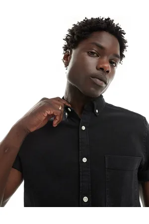 ASOS Camisa vaquera negra elástica de corte slim de