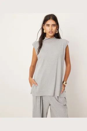 ASOS Top largo con hombreras de punto acanalado de (parte de un conjunto)