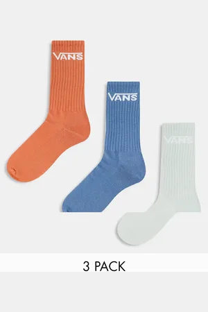Vans Pack de 3 pares de calcetines de color azul, naranja y verde claro clásicos de