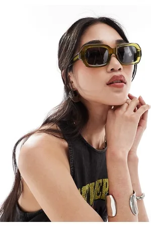 & OTHER STORIES Gafas de sol verdes con montura rectangular gruesa premium de