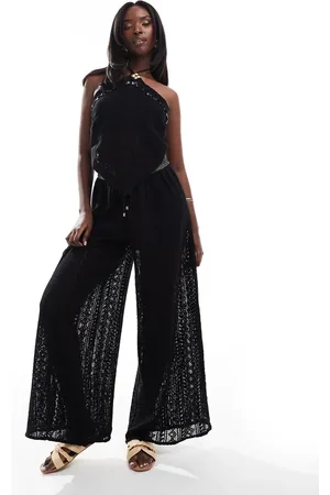 River Island Pantalones cargo negros con estampado de cachemir de (parte de un conjunto)
