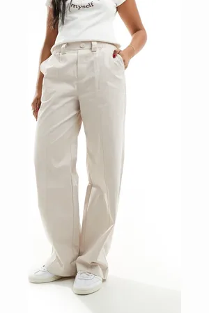 Sixth June Pantalones de sastre color de talle bajo de -Blanco